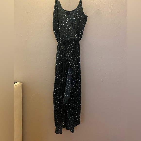 ASOS Polka Dot Cami Wrap Dress | Dark Green | Petite - Picture 5 of 6